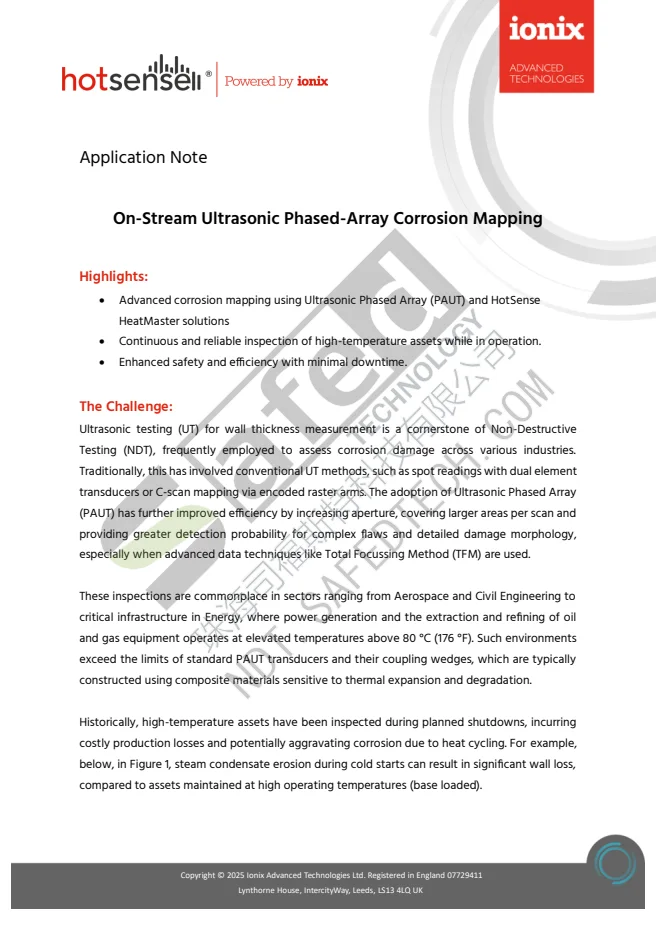 高温相控阵腐蚀成像方案 · 原厂资料（英文 PDF） PDF 第 1 页预览